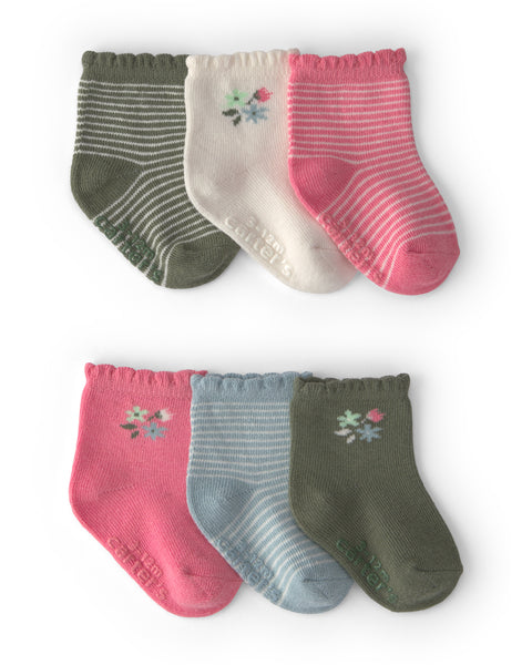 Carters Media Bootie Flower Stripe 6pcs para Niño