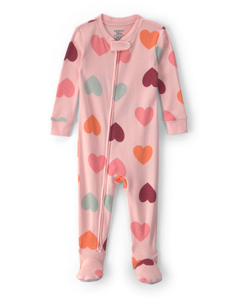 Carters Pijama Cotton Pink Hearts para Bebé Niña