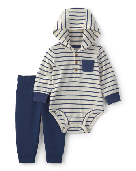 Carters Conjunto De Pantalon Navy Stripe Mc para Bebé Niño