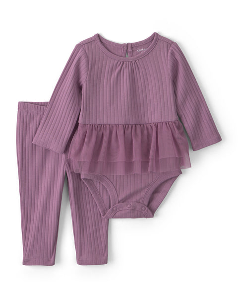Carters Conjunto De Pantalon Purple para Bebé Niña