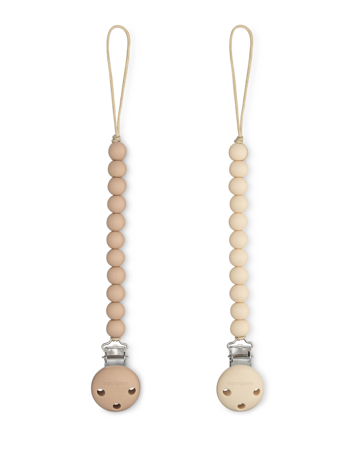 COMFY CUBS CLIP DE CHUPO BEIGE & LIGHT BEIGE
