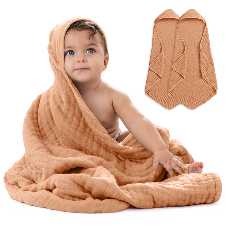 COMFY CUBS TOALLA CON CAPUCHA CARAMEL 2PK