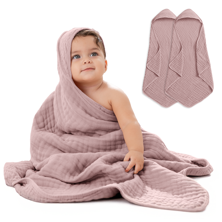 COMFY CUBS TOALLA CON CAPUCHA MAUVE 2PK