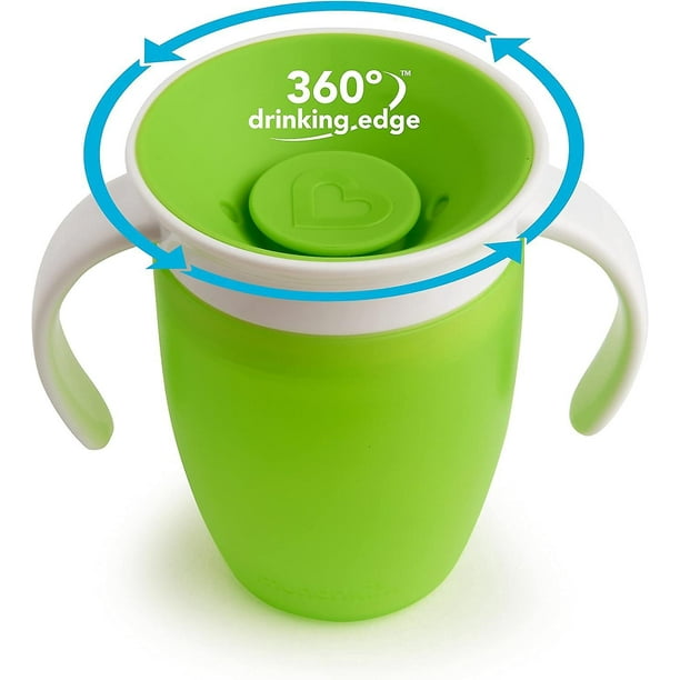 MUNCHKIN VASO 360 CON ASAS Y TAPA VERDE