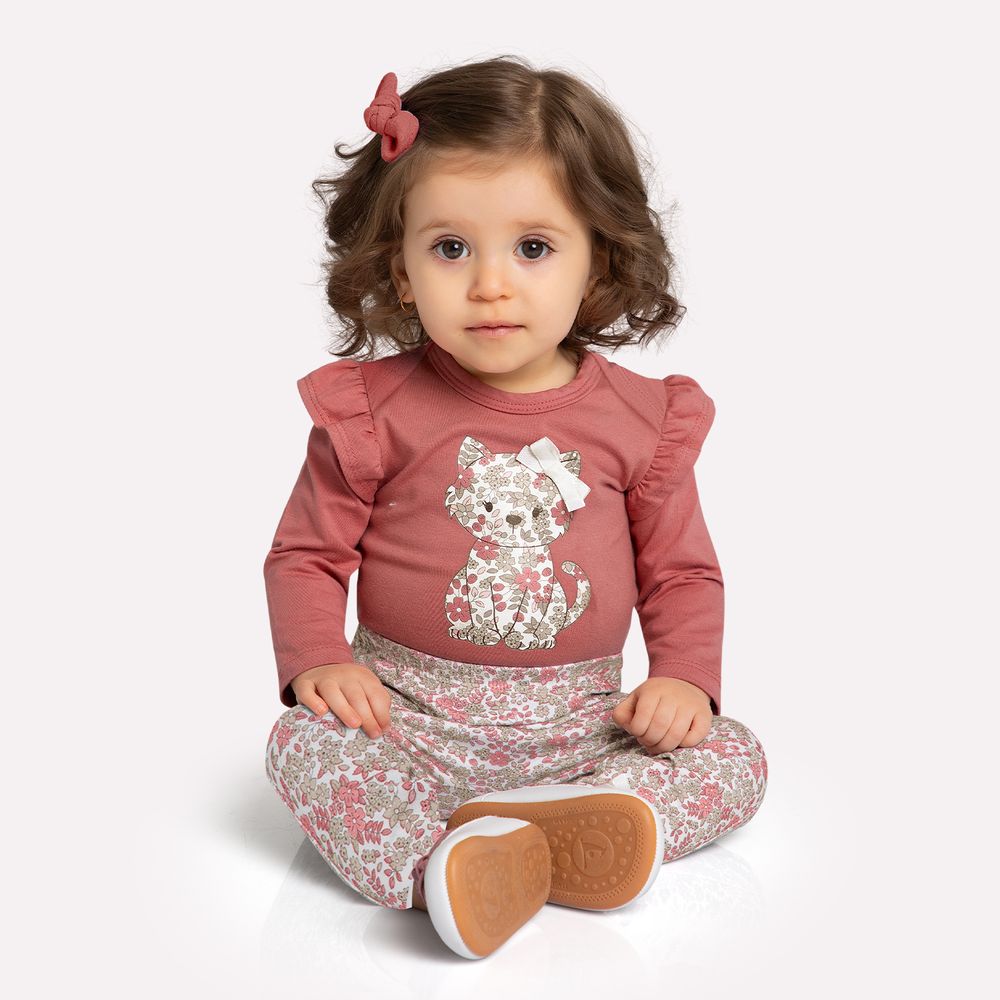 MILON BEBE NIÑA CONJ. DE PANTALON ROSADO