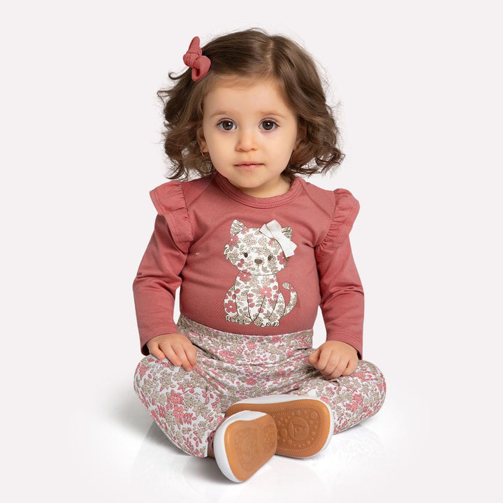 MILON BEBE NIÑA CONJ. DE PANTALON ROSADO