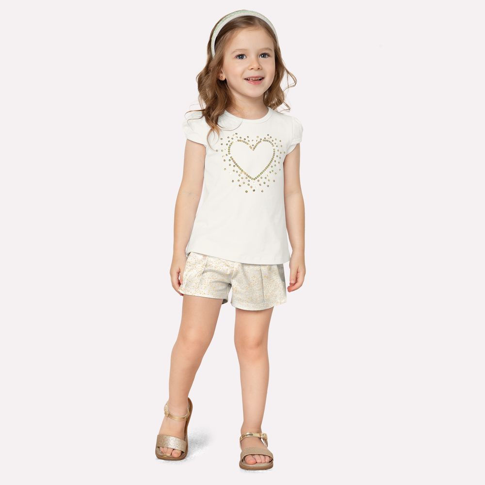 MILON NIÑA CONJ. DE SHORT BLANCO/BEIGE