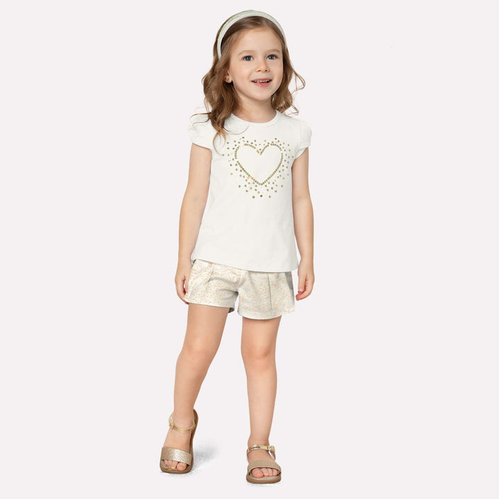 MILON NIÑA CONJ. DE SHORT BLANCO/BEIGE