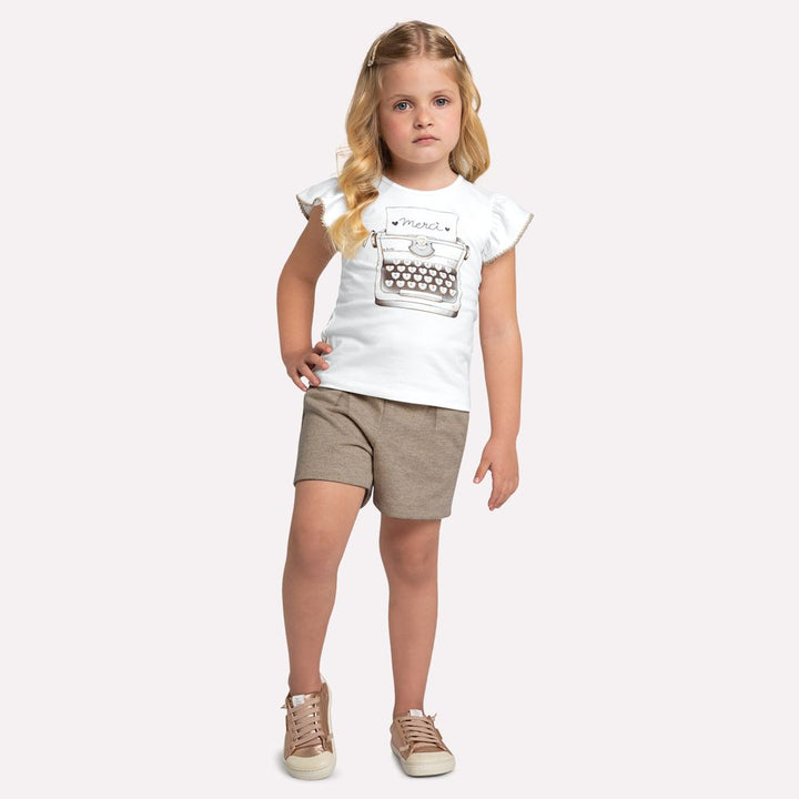 MILON NIÑA CONJ. DE SHORT BLANCO/BEIGE