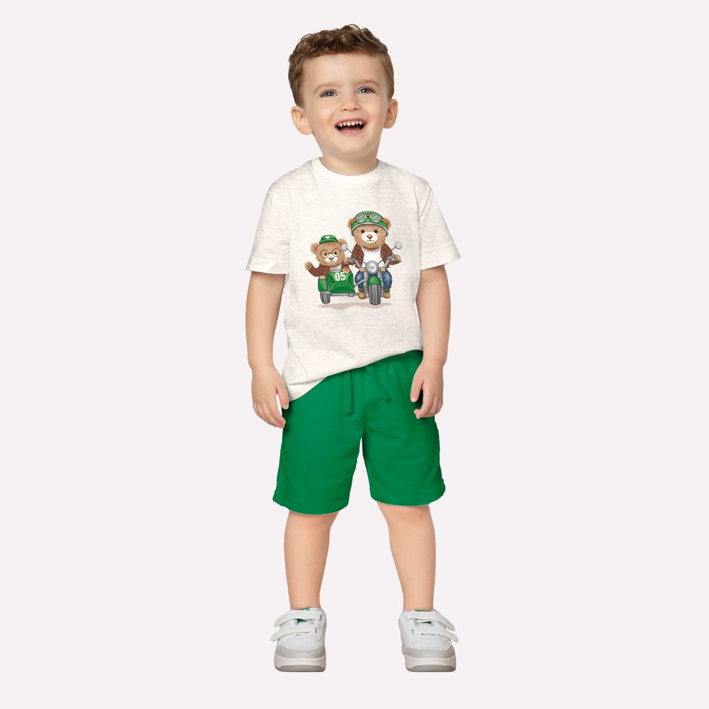 MILON NIÑO CONJ DE SHORT BLANCO/VERDE