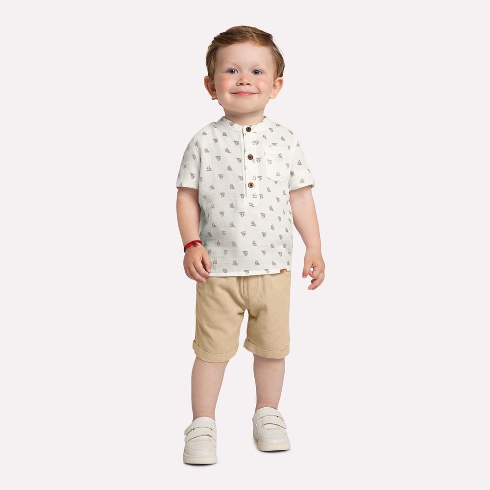 MILON NIÑO CONJ. DE SHORT BLANCO/BEIGE
