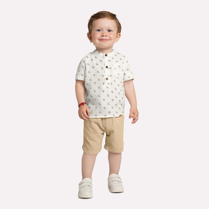 MILON NIÑO CONJ. DE SHORT BLANCO/BEIGE