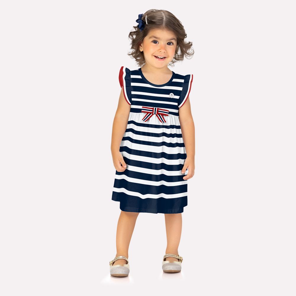 MILON NIÑA VESTIDO AZUL/BLANCO