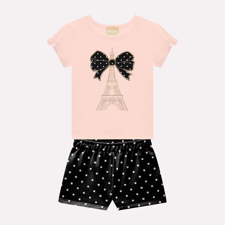 MILON NIÑA CONJ. DE SHORT ROSADO