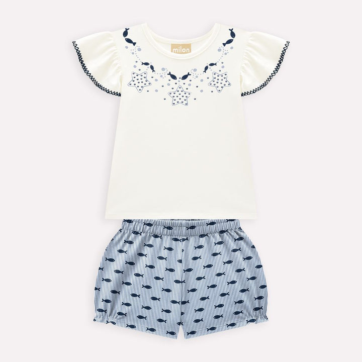 MILON NIÑA CONJ. DE SHORT BLANCO