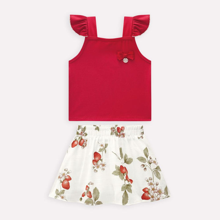 MILON NIÑA CONJ. DE SHORT ROJO