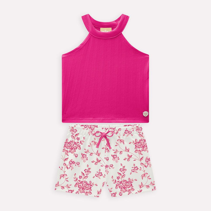 MILON NIÑA CONJ. DE SHORT FUCSIA