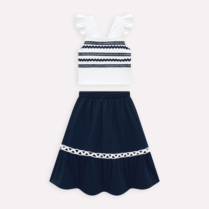 MILON NIÑA CONJ. DE SHORT AZUL/BLANCO