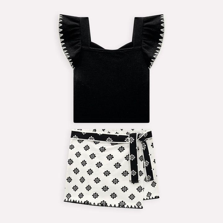 MILON NIÑA CONJ. DE SHORT NEGRO