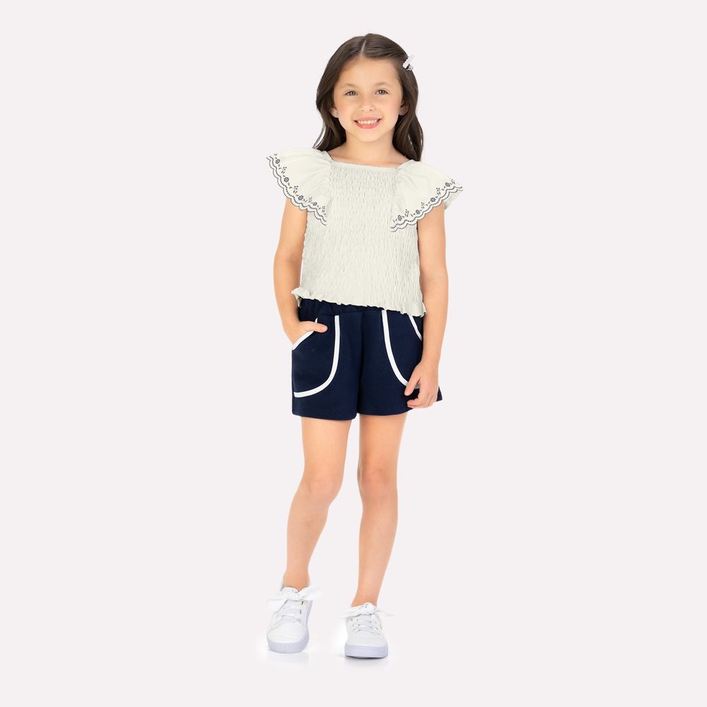 MILON NIÑA CONJ. DE SHORT BLANCO