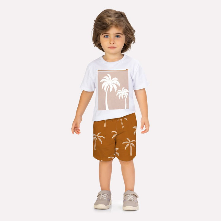 MILON NIÑO CONJ. DE SHORT BLANCO/MOSTAZA