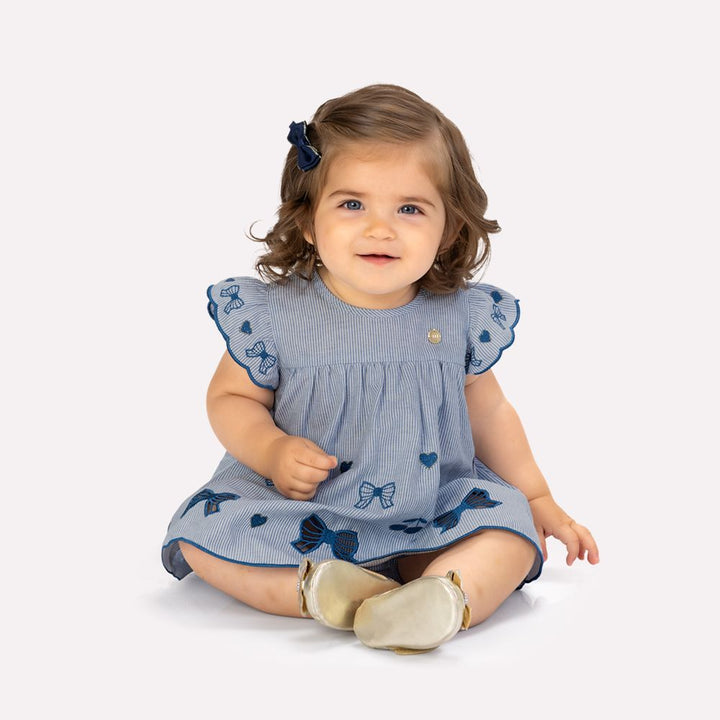 MILON BEBE NIÑA VESTIDO CON BRAGA AZUL