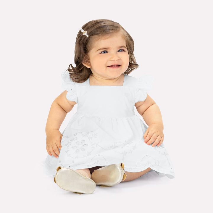 MILON BEBE NIÑA VESTIDO CON BRAGA BLANCO