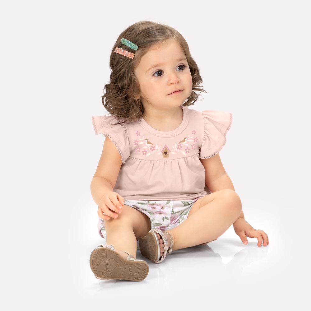 MILON BEBE NIÑA CONJ. DE SHORT ROSADO