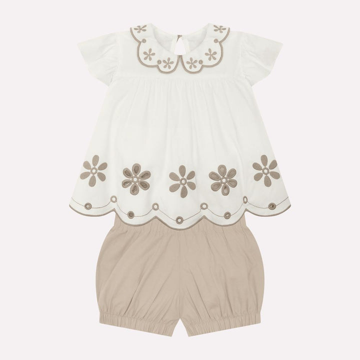 MILON BEBE NIÑA CONJ. DE SHORT BLANCO