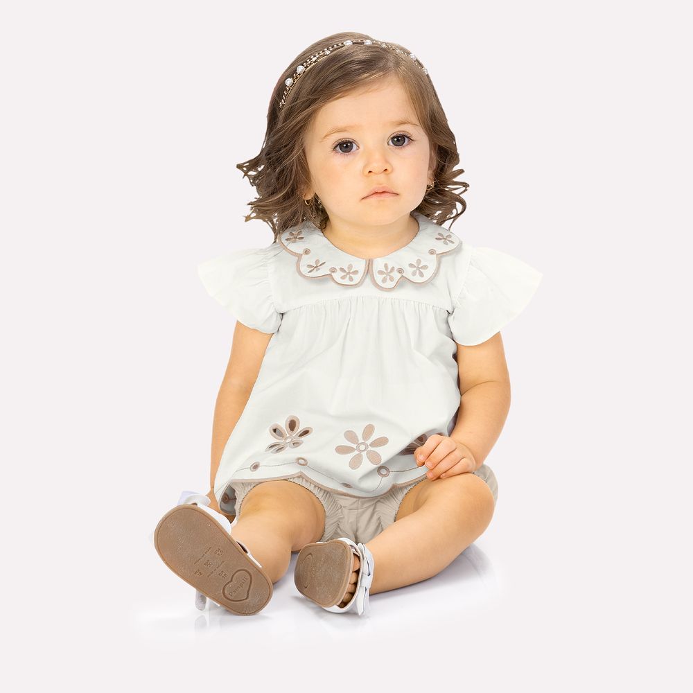 MILON BEBE NIÑA CONJ. DE SHORT BLANCO