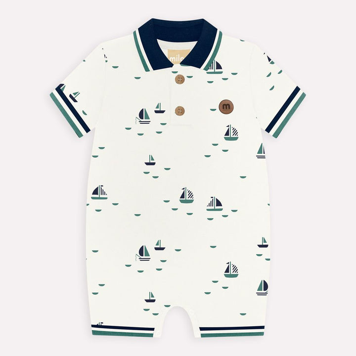 MILON BEBE NIÑO OVEROL BLANCO