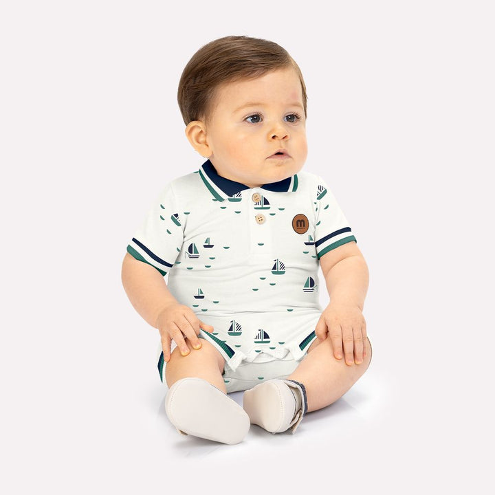 MILON BEBE NIÑO OVEROL BLANCO