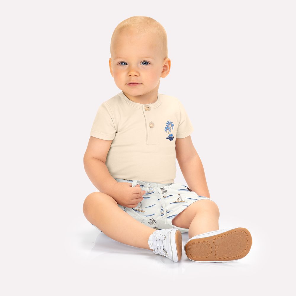 MILON BEBE NIÑO CONJ. DE SHORT BEIGE
