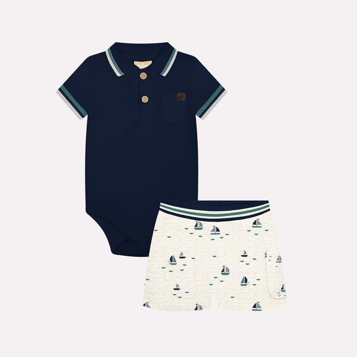 MILON BEBE NIÑO CONJ. DE SHORT AZUL