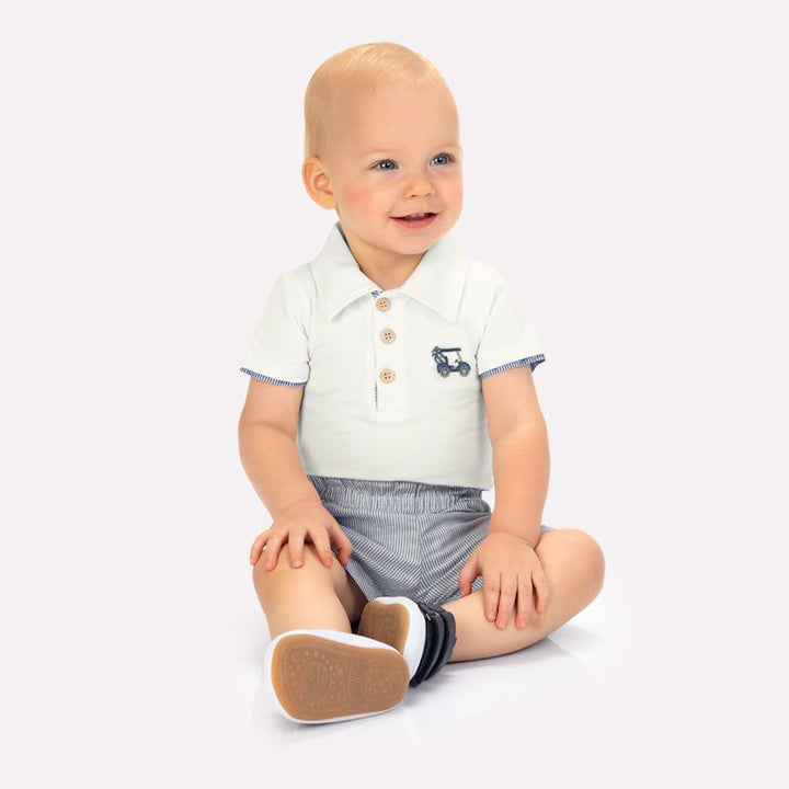 MILON BEBE NIÑO CONJ. DE SHORT BLANCO