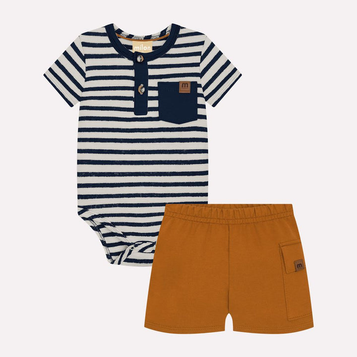 MILON BEBE NIÑO CONJ. DE SHORT AZUL