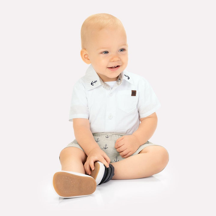 MILON BEBE NIÑO CONJ. DE SHORT BLANCO