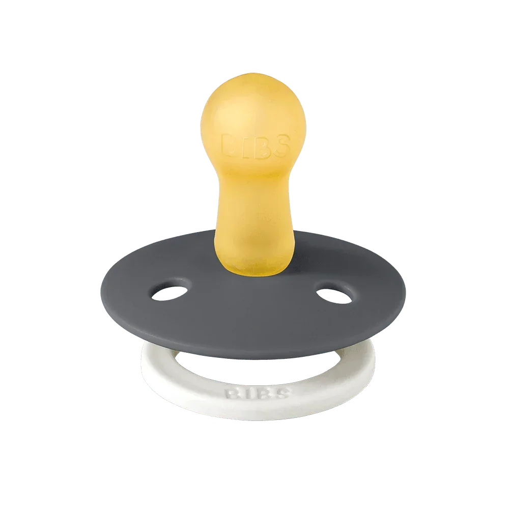 BIBS CHUPO LATEX SIZE2 IRON NIGHT/BABY BLUE NIGHT 2PK