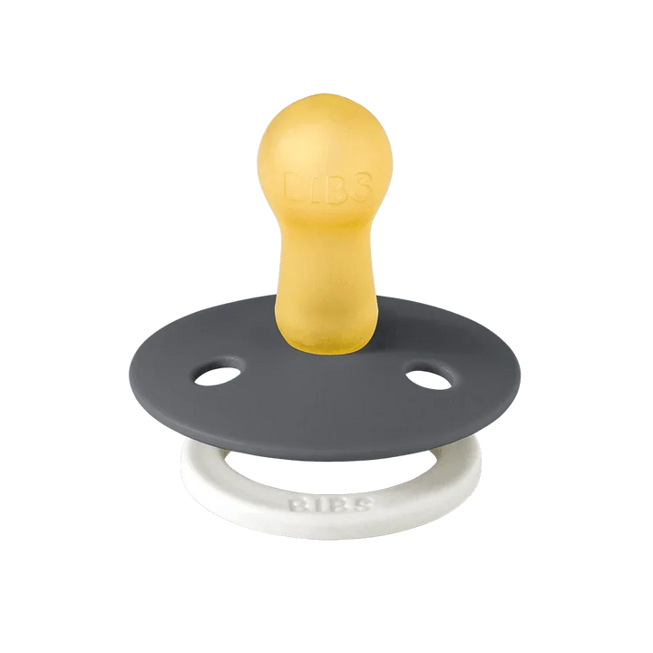 BIBS CHUPO LATEX SIZE2 IRON NIGHT/BABY BLUE NIGHT 2PK