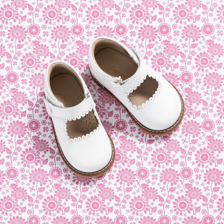 ELEPHANTITO BEBE NIÑA ZAPATO MARY JANE WHITE