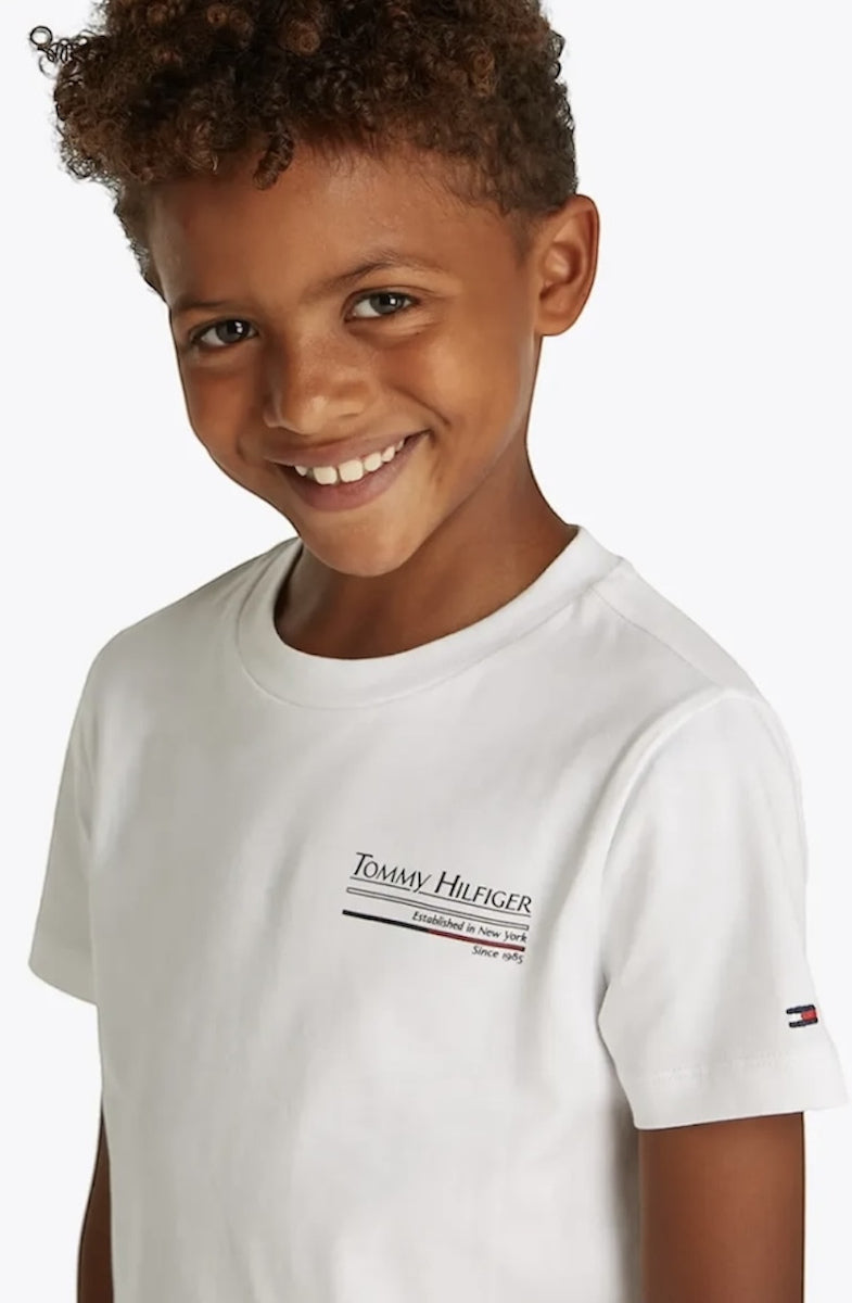 TOMMY HILFIGER NIÑO TSHIRT HILFIGER YACHT PRINT WHITE