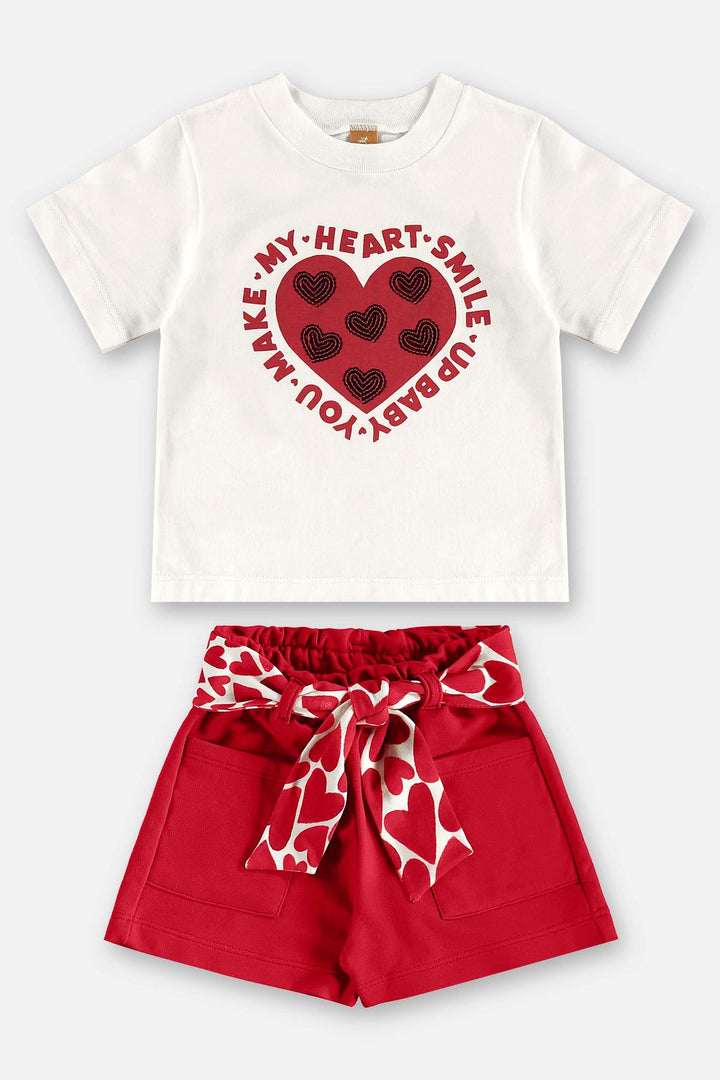 UP BABY NIÑA CONJ. DE SHORT NATURAL