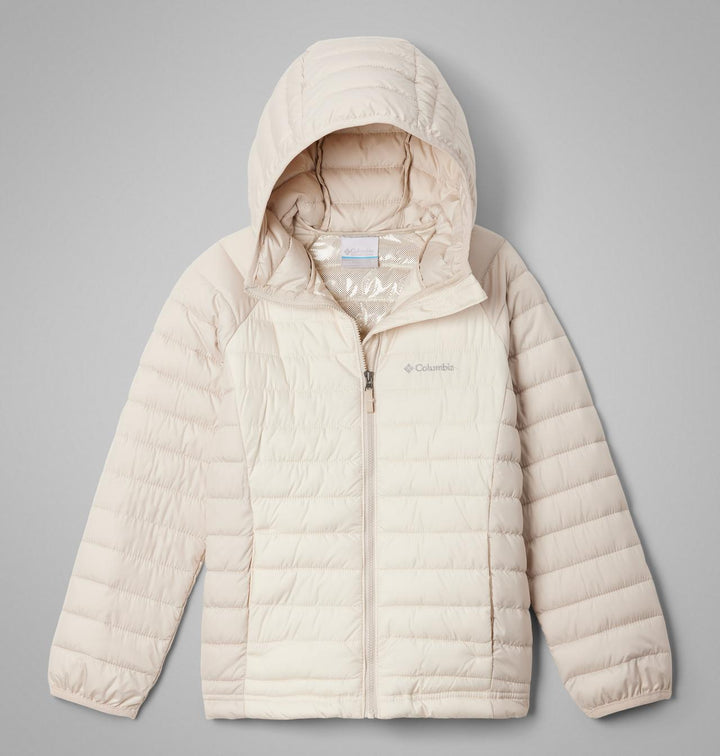 COLUMBIA NIÑA ABRIGO POWDER LITE II HOODED CHALK/DARK STONE