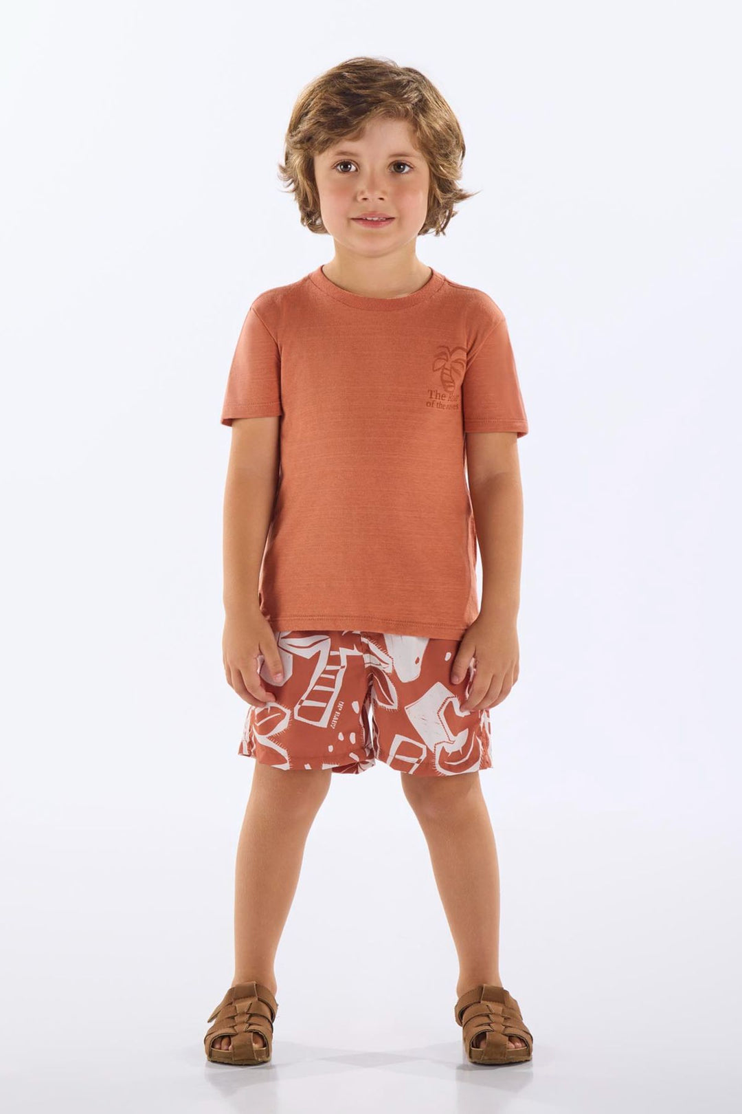 UP BABY NIÑO CONJ. DE SHORT MARROM ARGILA