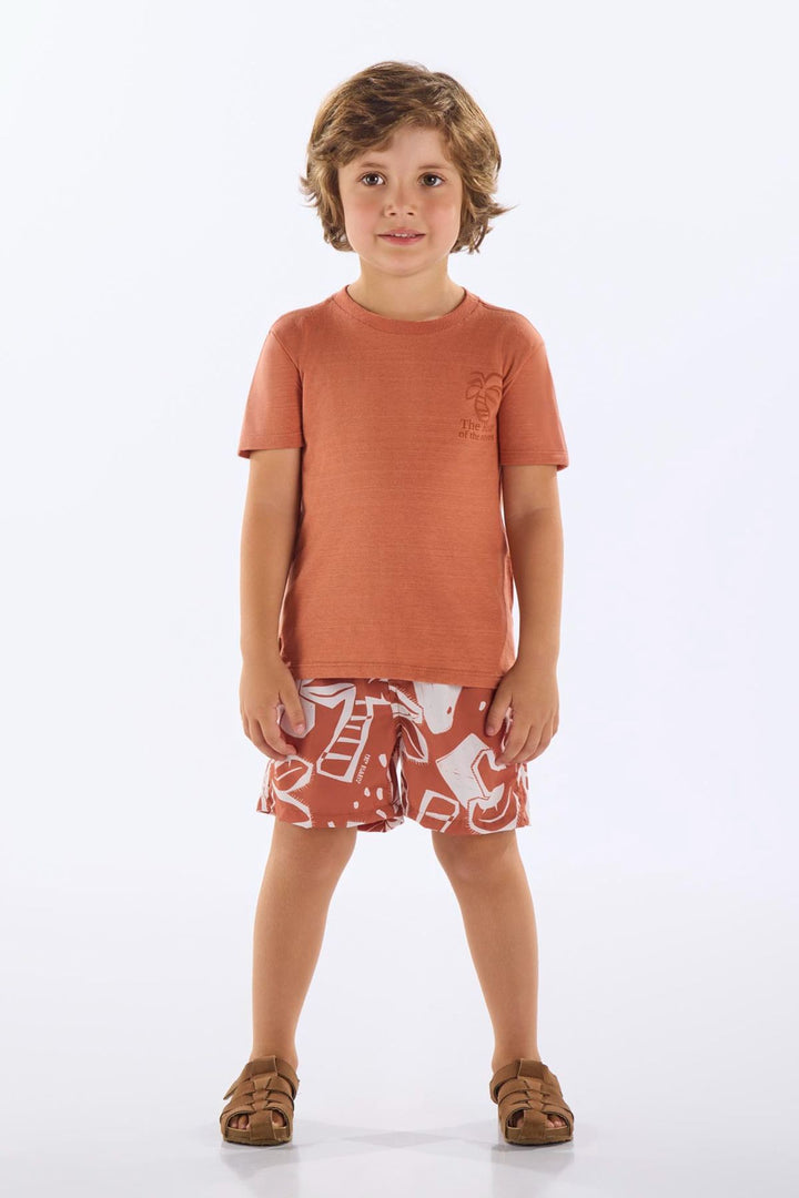 UP BABY NIÑO CONJ. DE SHORT MARROM ARGILA