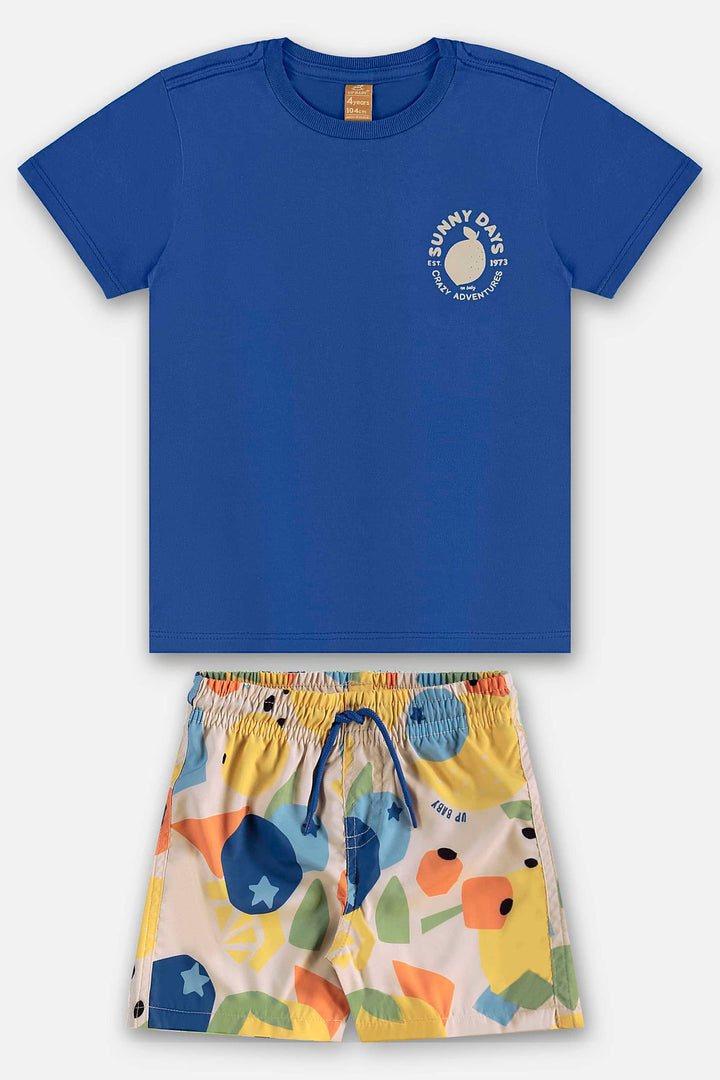 UP BABY NIÑO CONJ. DE SHORT AZUL MONACO