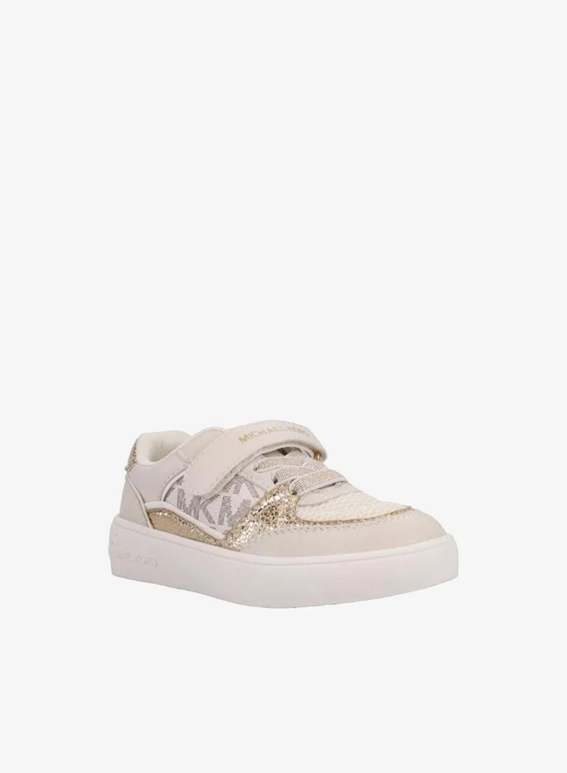 MICHAEL KORS NIÑA ZAPATILLA JEM CLARKE VANILLA MONOGRAM/SYNTHETIC/PALE GOLD CRACKED METALLIC
