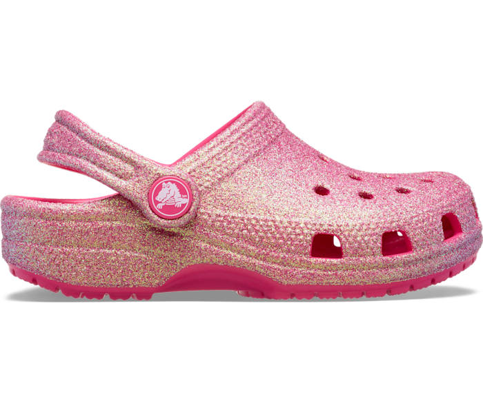 CROCS NIÑA CHANCLETA CLASSIC IRIDESCENT GLITTER CGT DRAGON FRUIT
