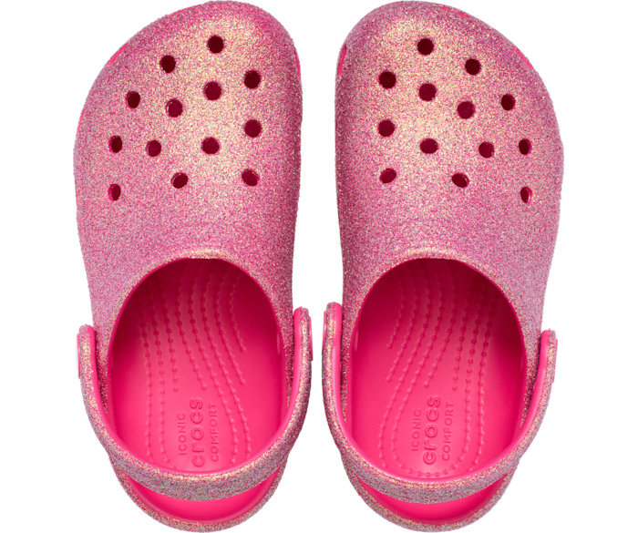 CROCS NIÑA CHANCLETA CLASSIC IRIDESCENT GLITTER CGT DRAGON FRUIT