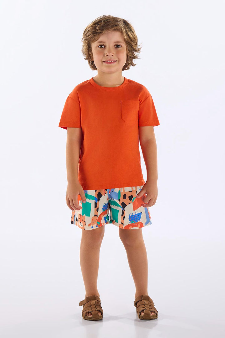 UP BABY NIÑO CONJ. DE SHORT LARANJA SCARLET